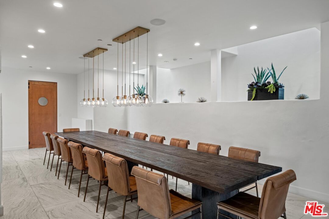 Dining room, Interior, Marble, Pendant Lights, Recessed Lighting