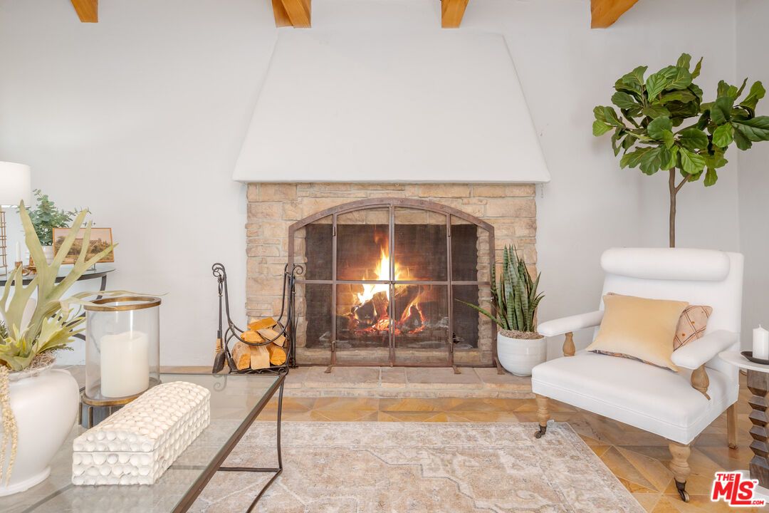 Fireplace, Interior, Wooden Beams