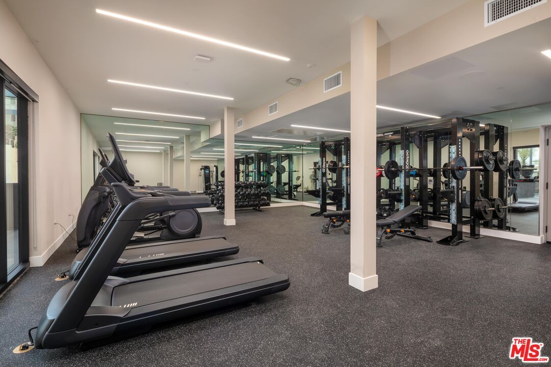 Fitness Equipment, Gym, Interior, Recessed Lighting
