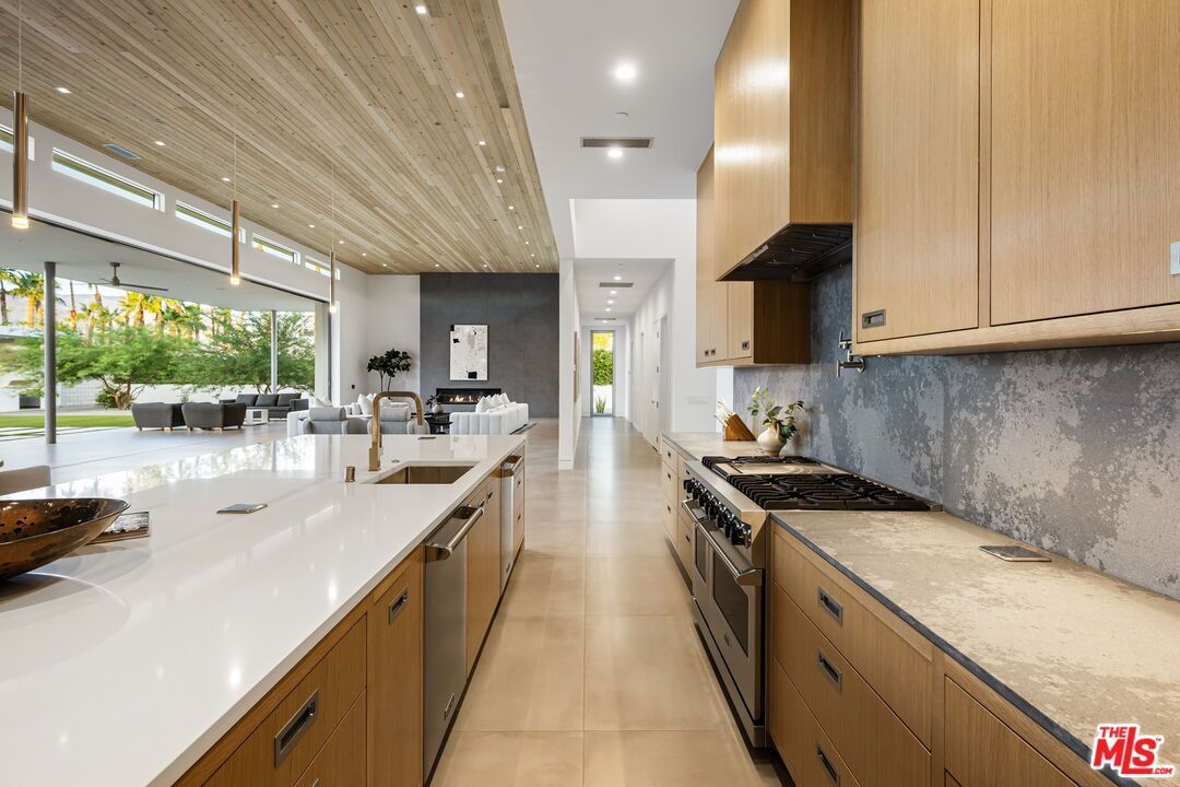 Interior, Kitchen, Recessed Lighting, Stainless Steel Appliances, Wooden Ceilings