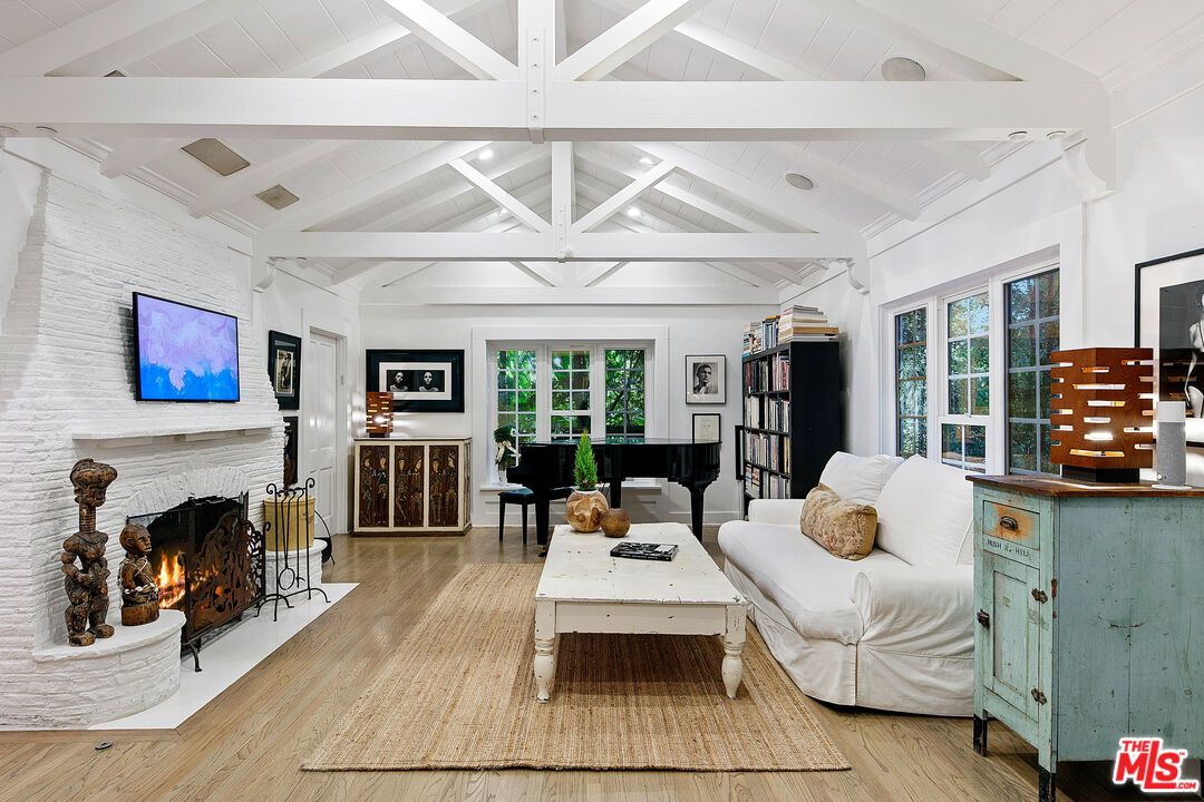 Fireplace, Interior, Living room, Piano, Wood Texture Flooring