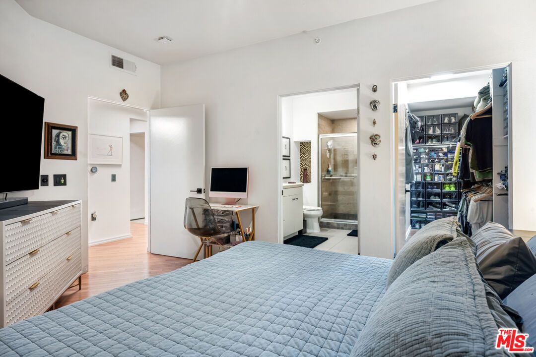 Bathroom, Bedroom, Glass Shower, Interior, Wood Texture Flooring