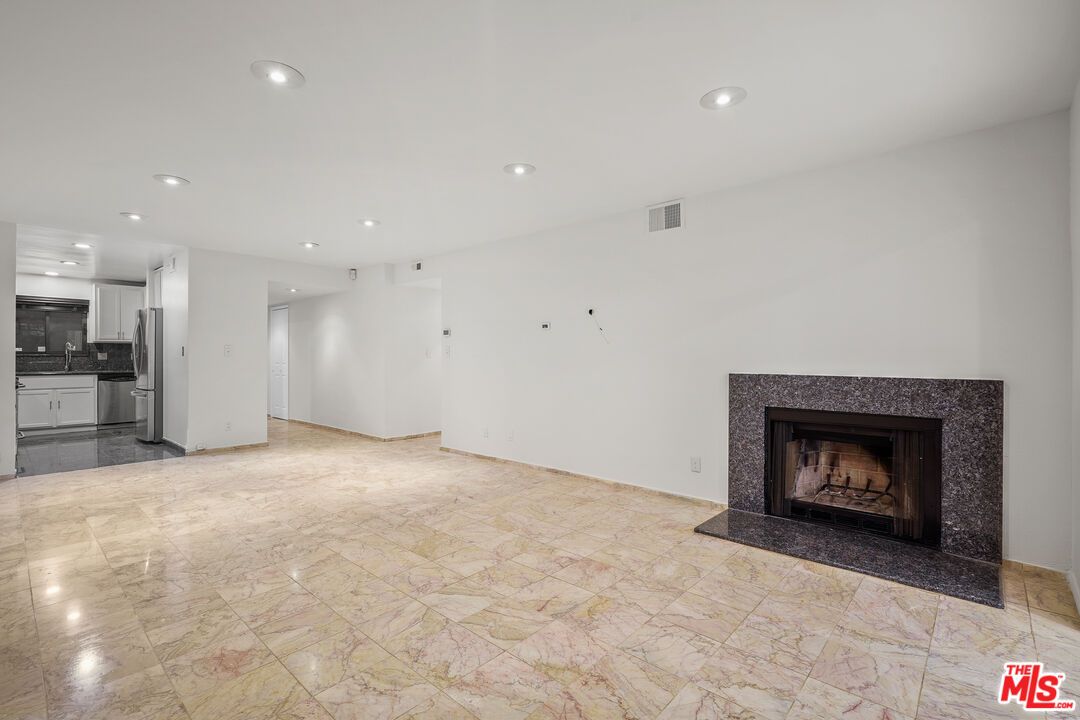Empty room, Fireplace, Interior, Kitchen, Recessed Lighting