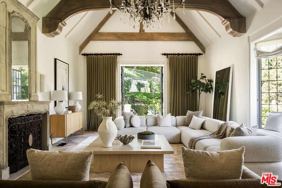 Fireplace, Interior, Living room, Wooden Beams