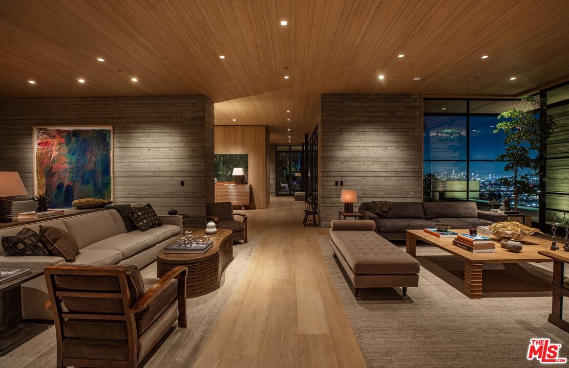 Interior, Living room, Recessed Lighting, Wooden Ceilings, Wood Texture Flooring, Wooden Walls