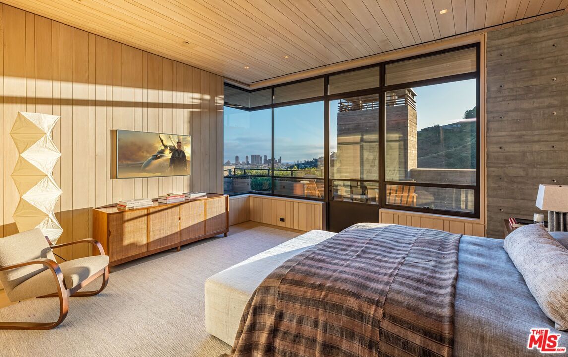 Bedroom, Interior, Recessed Lighting, Wooden Ceilings, Wooden Walls