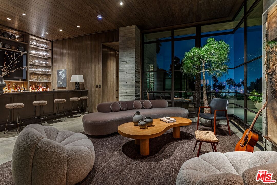 Interior, Living room, Recessed Lighting, Wooden Ceilings, Wood Texture Flooring, Wooden Walls