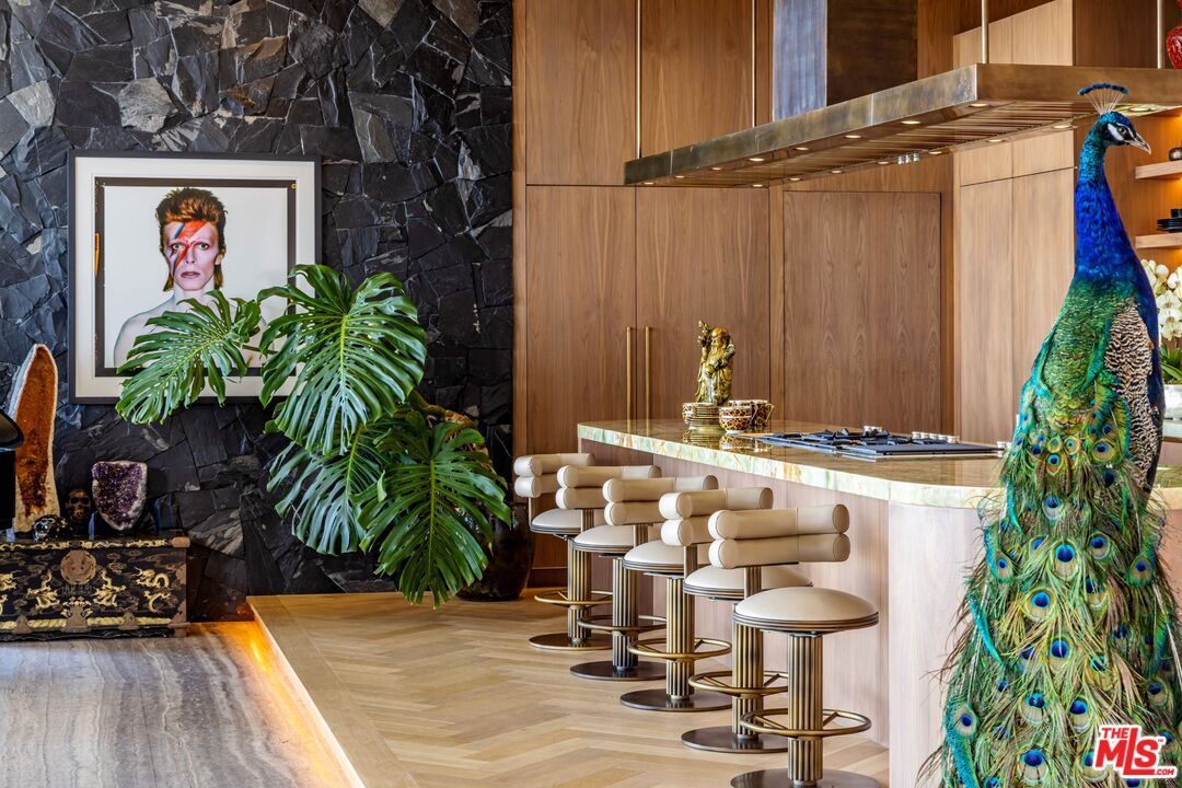 Interior, Marble Walls, Wood Texture Flooring