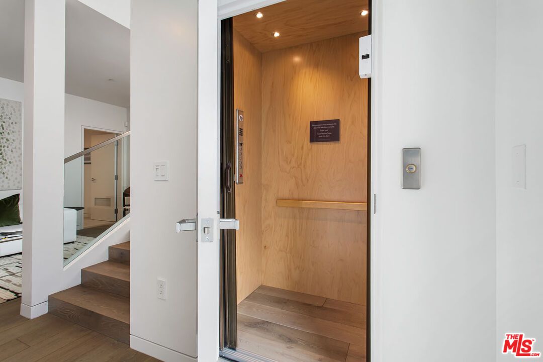 Elevator, Interior, Recessed Lighting, Wooden Ceilings, Wood Texture Flooring, Wooden Walls