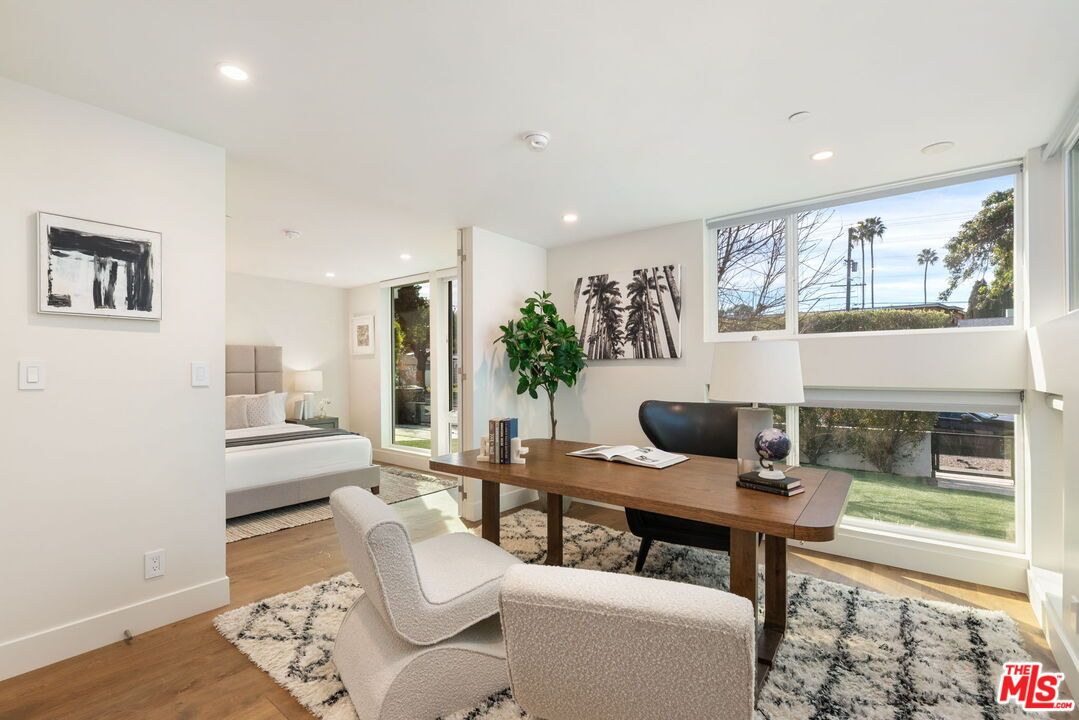 Bedroom, Home Office, Interior, Recessed Lighting, Wood Texture Flooring