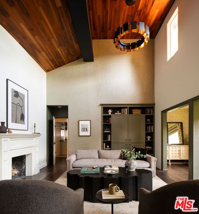 Fireplace, Interior, Living room, Wooden Ceilings, Wood Texture Flooring