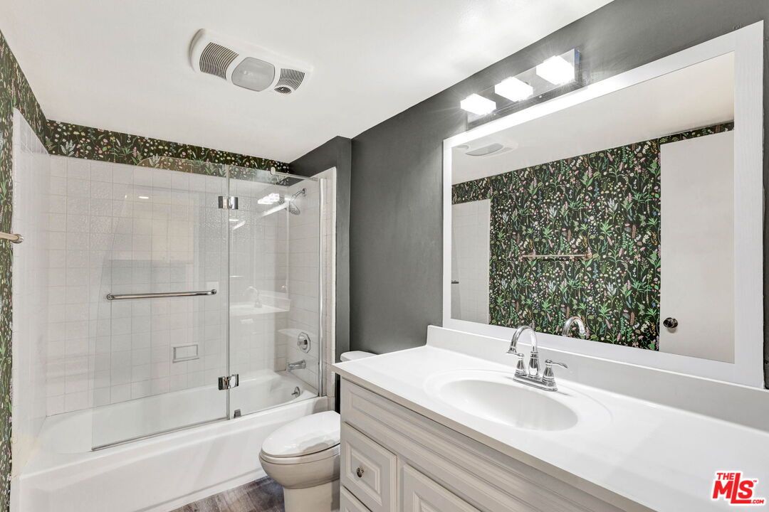 Bathroom, Glass Shower, Interior, Wood Texture Flooring