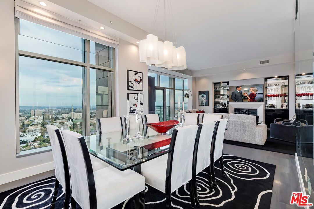 Dining room, Fireplace, Interior, Living room, Pendant Lights, Recessed Lighting