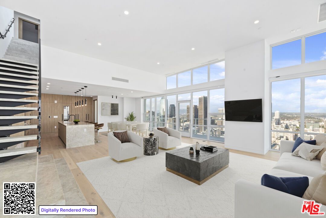 Dining room, Interior, Kitchen, Living room, Pendant Lights, Recessed Lighting, Wood Texture Flooring, Wooden Walls