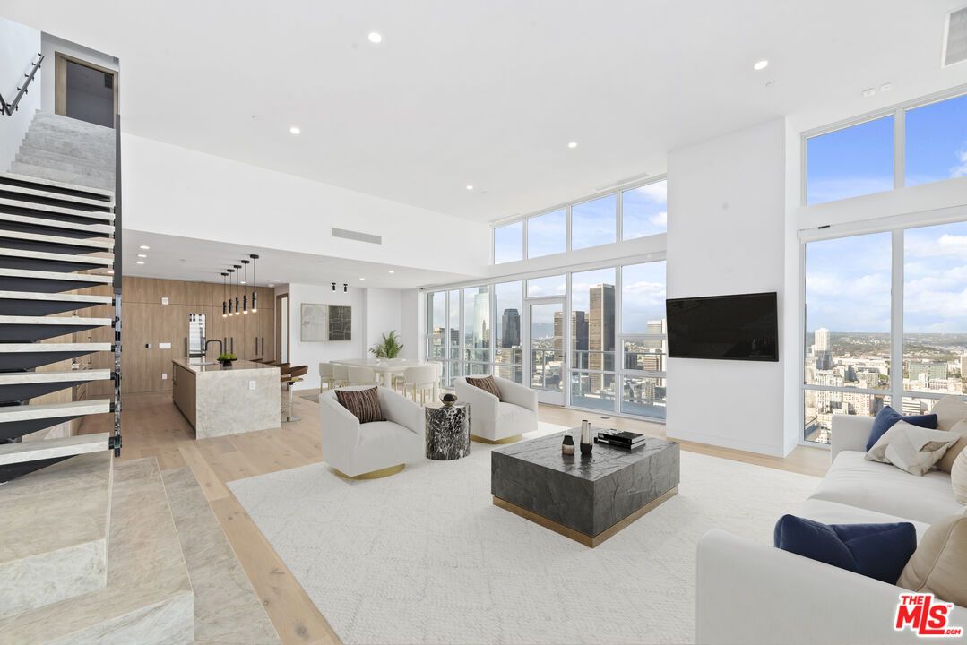 Dining room, Interior, Kitchen, Living room, Pendant Lights, Recessed Lighting, Wood Texture Flooring, Wooden Walls