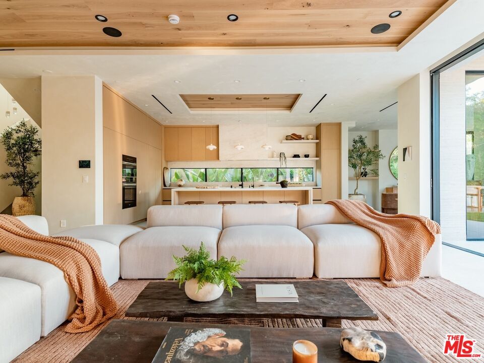 Interior, Kitchen, Living room, Recessed Lighting, Wooden Ceilings