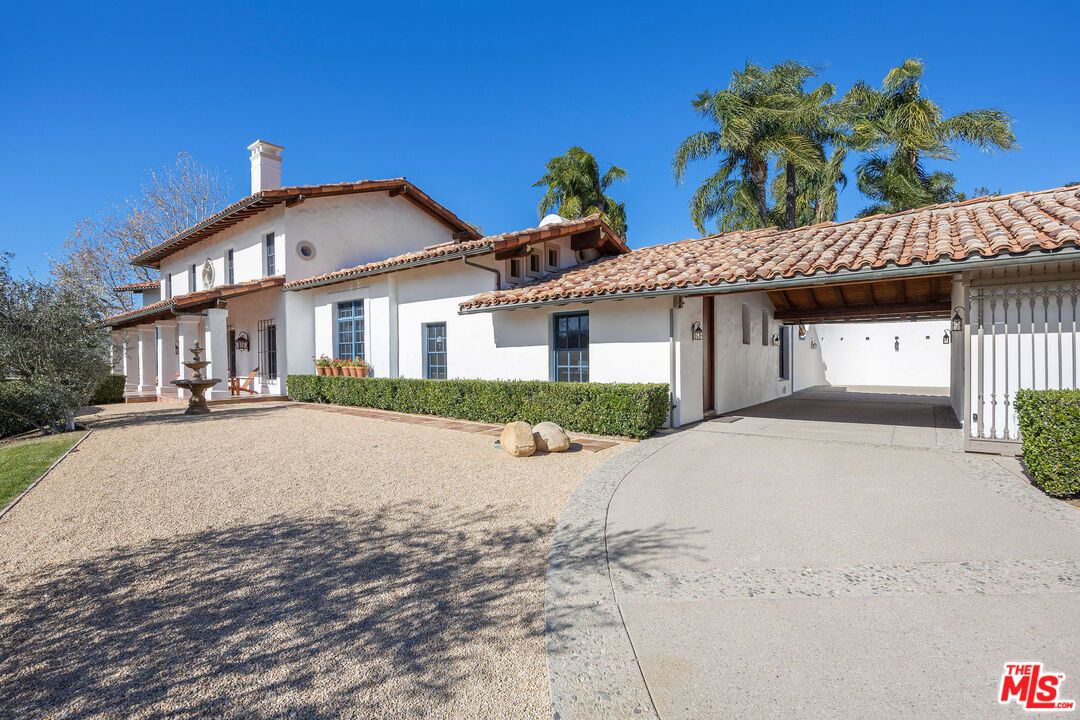Attached, Detached Garage, Exterior, Facade, Spanish Mediterranean