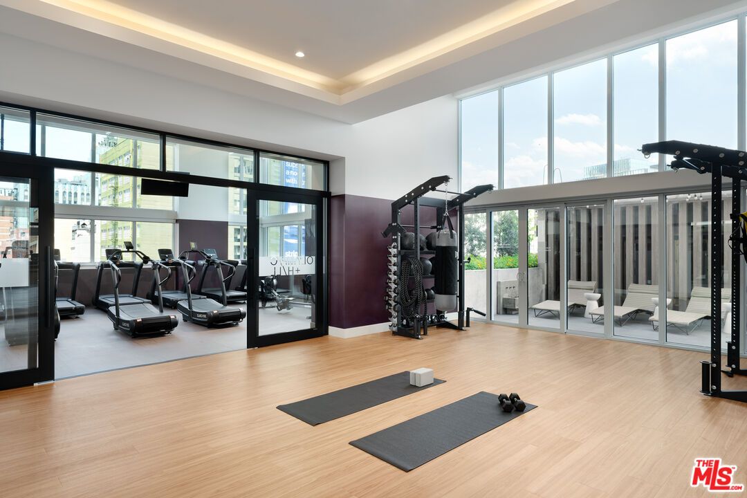 Fitness Equipment, Interior, Recessed Lighting, Wood Texture Flooring