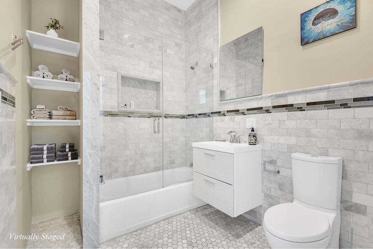 Bathroom, Glass Shower, Interior, Stone Walls