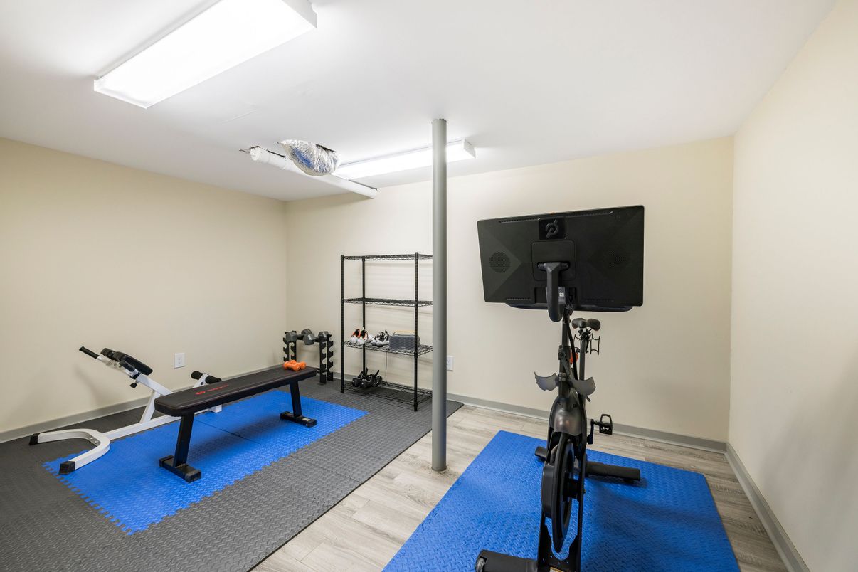 Fitness Equipment, Interior, Wood Texture Flooring