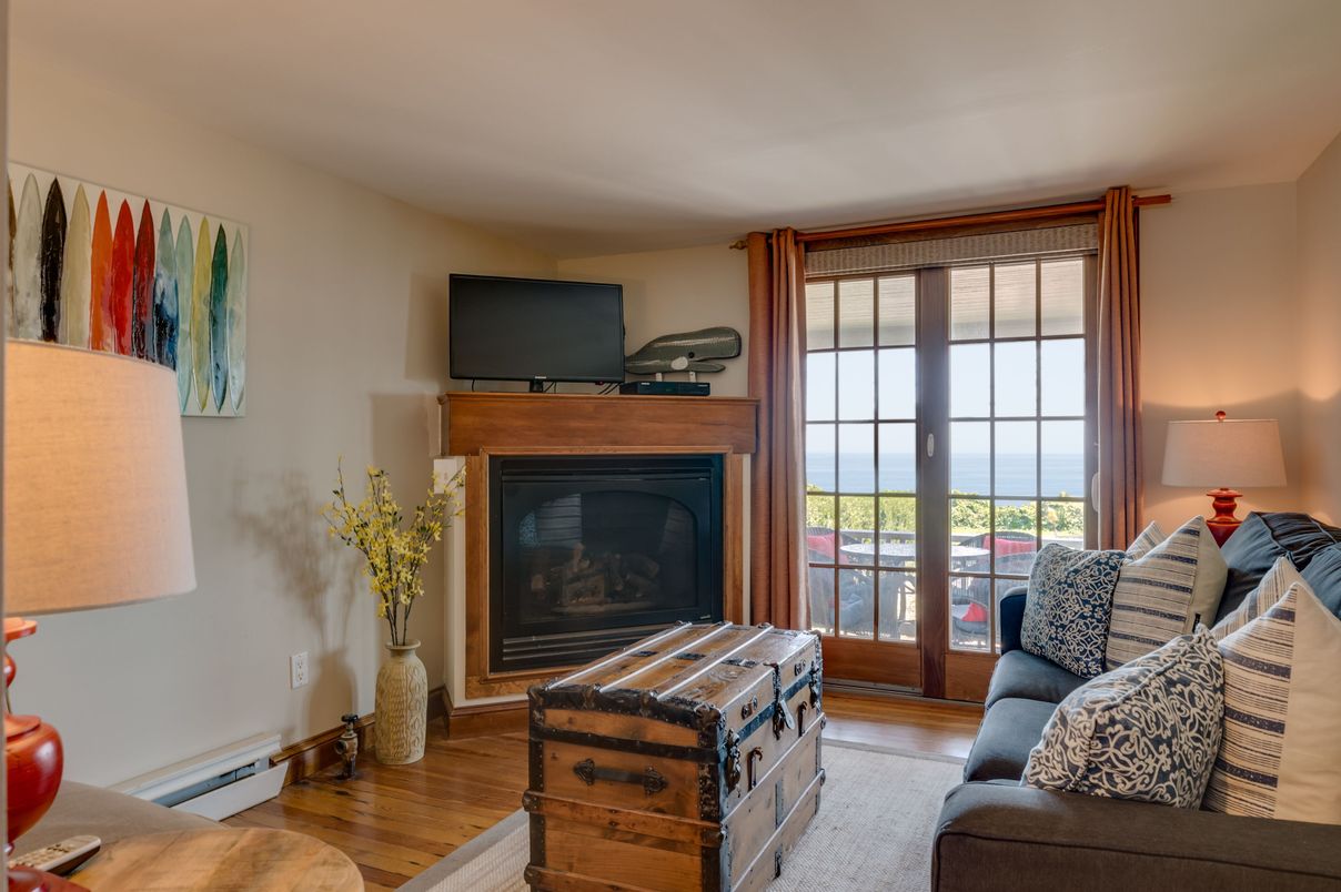 Fireplace, Interior, Living room, Water, Wood Texture Flooring