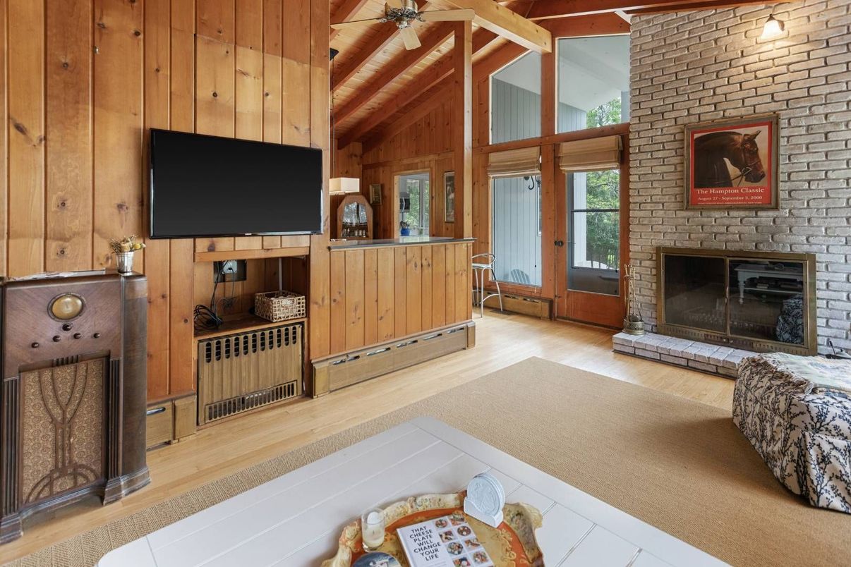 Fireplace, Interior, Stone Walls, Wooden Beams, Wooden Ceilings, Wood Texture Flooring, Wooden Walls