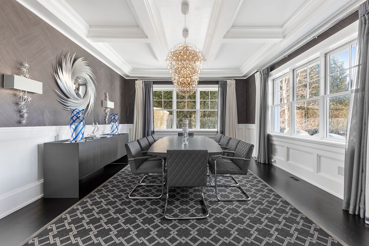 Chandelier, Dining room, Interior, Wood Texture Flooring