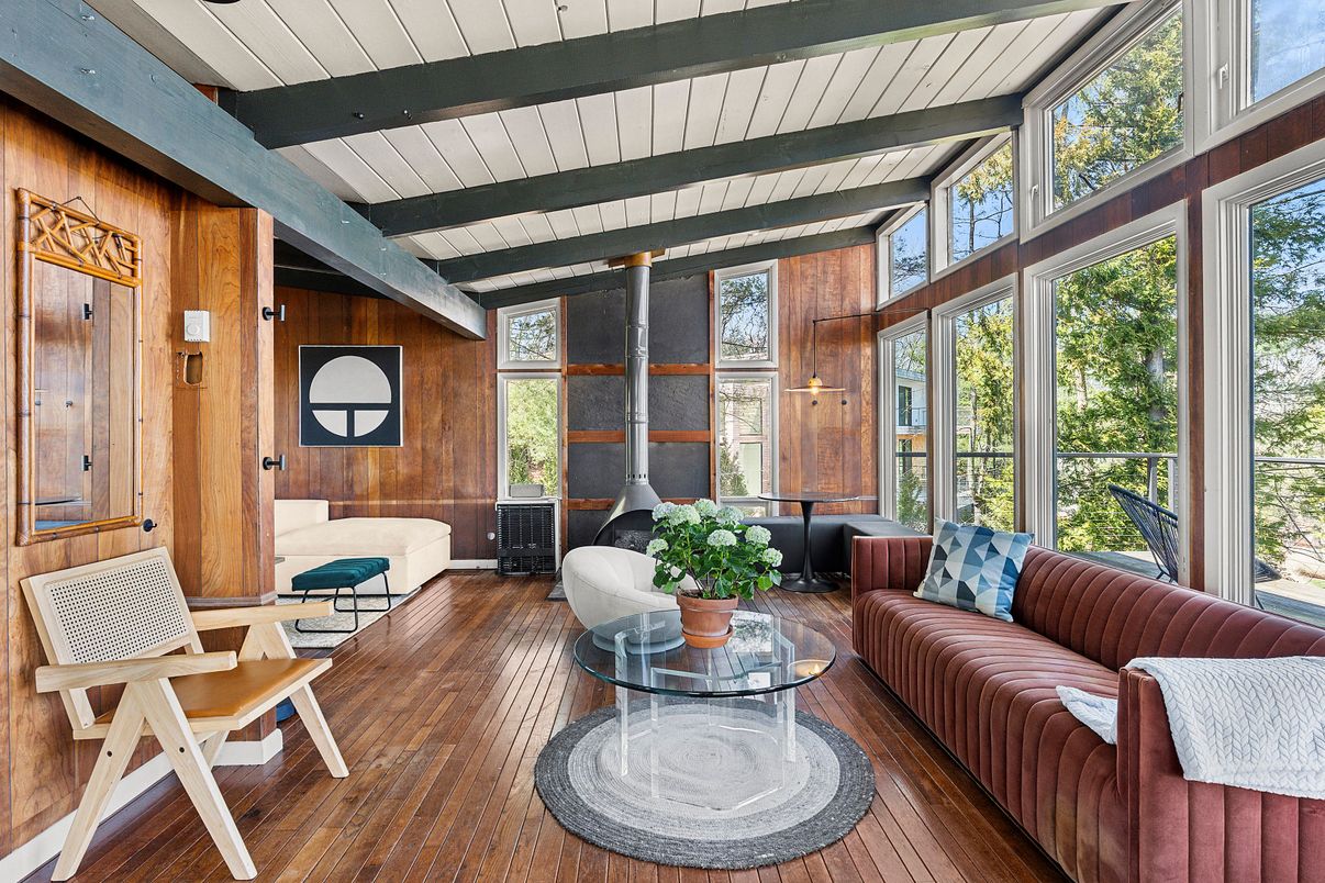 Interior, Living room, Wooden Beams, Wood Texture Flooring, Wooden Walls