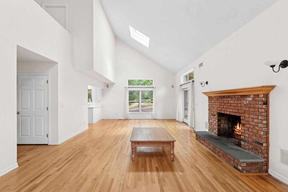 Fireplace, Interior, Wood Texture Flooring