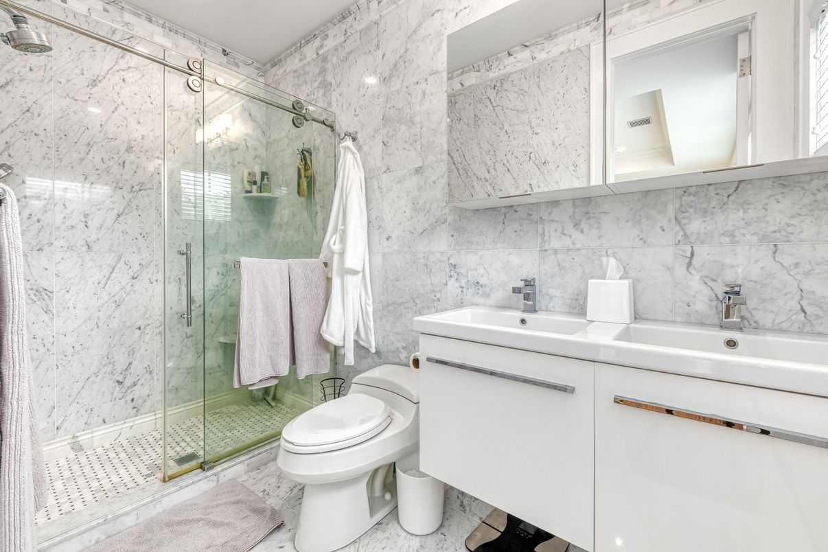 Bathroom, Glass Shower, Interior, Marble, Marble Walls
