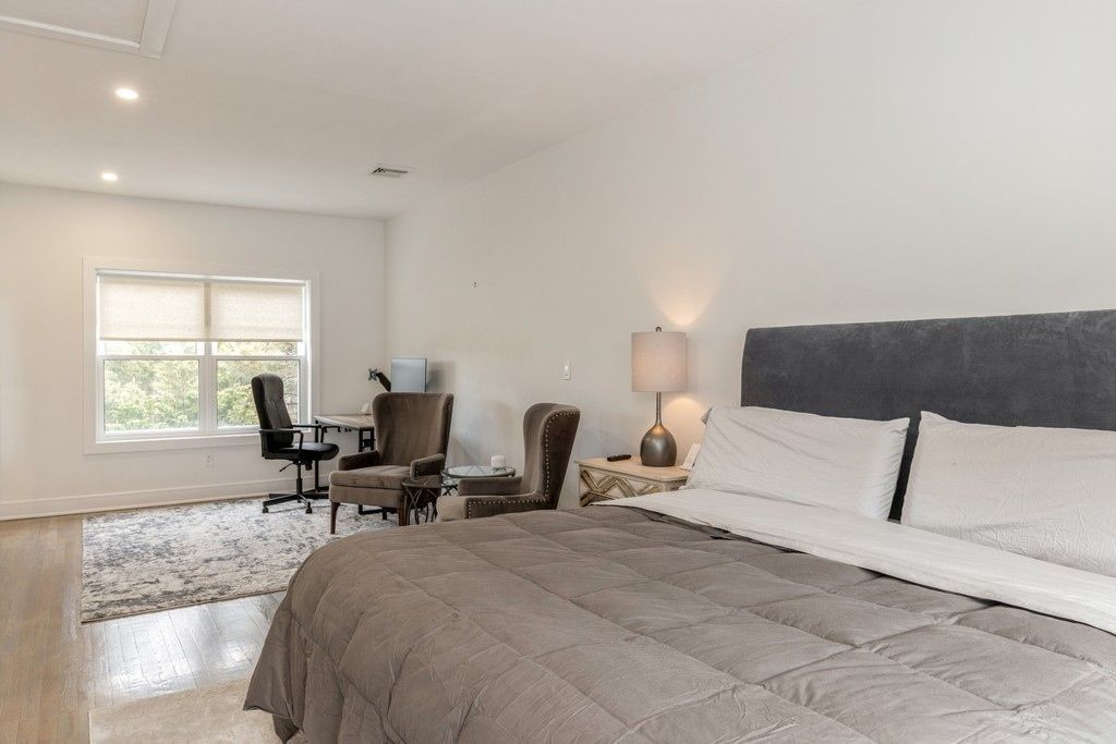 Bedroom, Home Office, Interior, Recessed Lighting, Wood Texture Flooring