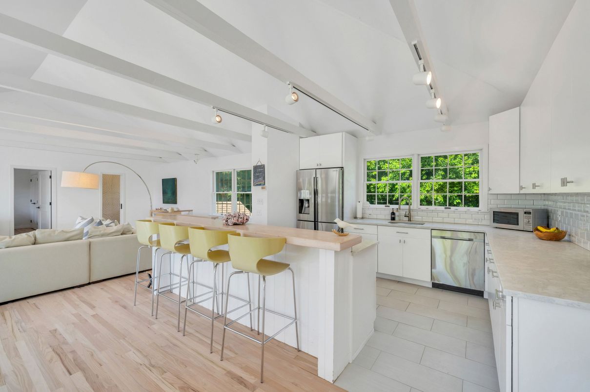 Interior, Kitchen, Living room, Stainless Steel Appliances, Wood Texture Flooring