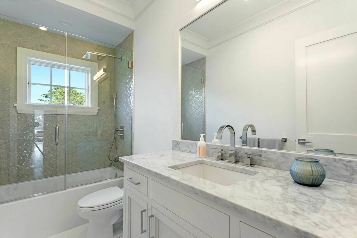 Bathroom, Glass Shower, Interior, Marble Walls