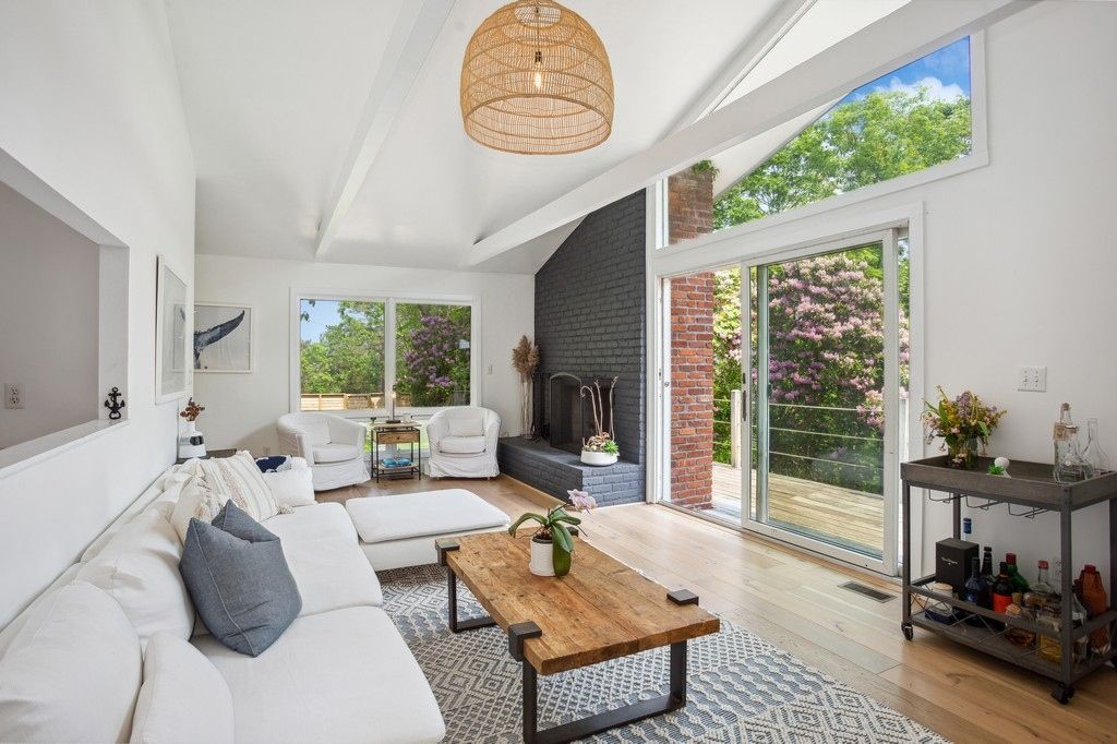 Fireplace, Interior, Living room, Stone Walls, Wood Texture Flooring