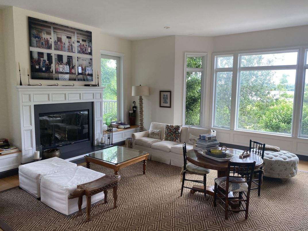 Dining room, Fireplace, Interior, Living room, Wood Texture Flooring