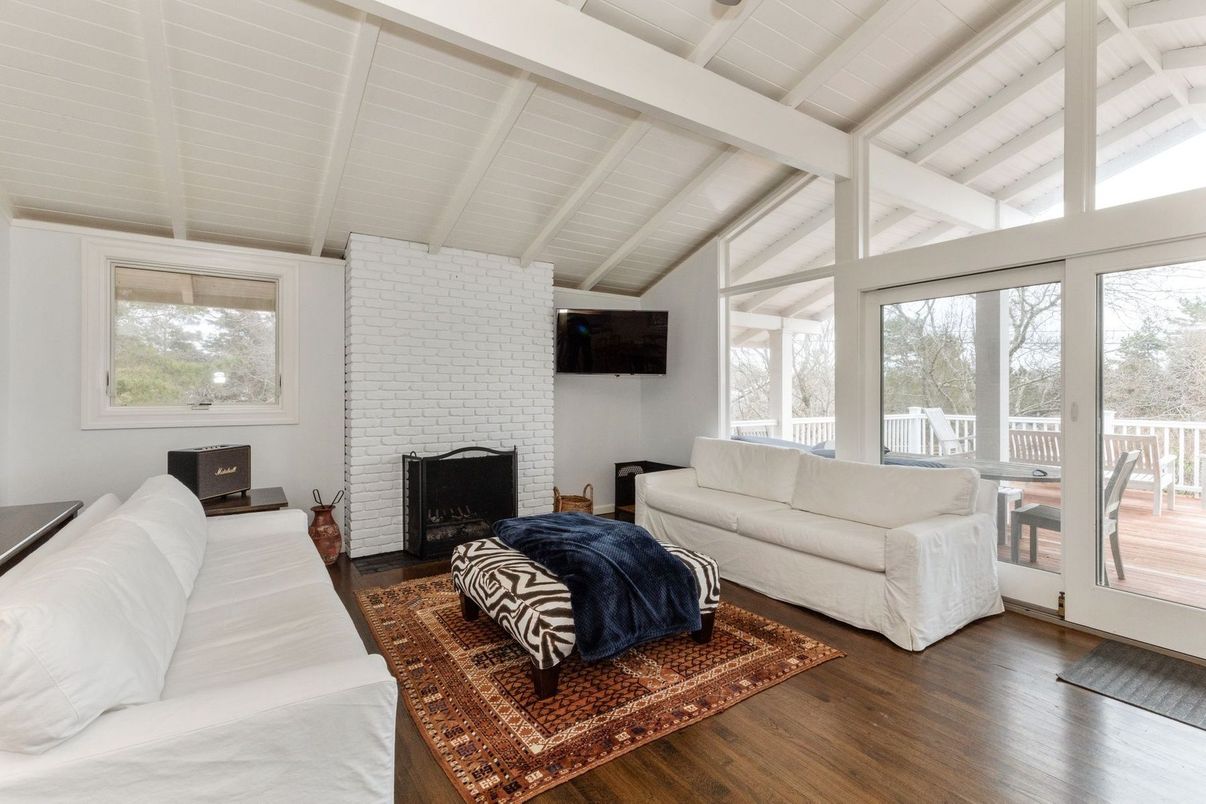 Fireplace, Interior, Living room, Stone Walls, Wood Texture Flooring