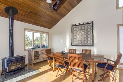 Dining room, Fireplace, Interior, Wooden Ceilings, Wood Texture Flooring
