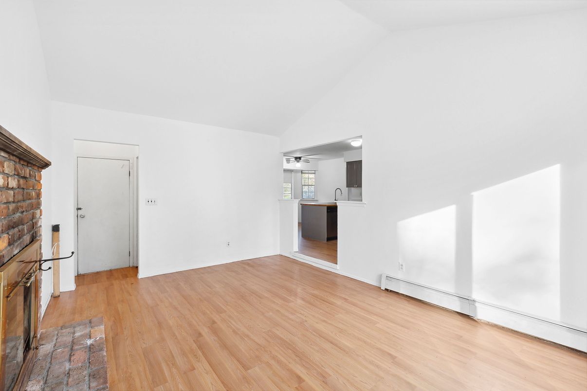 Empty room, Fireplace, Interior, Wood Texture Flooring