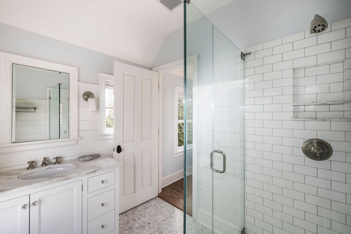 Bathroom, Dual Sink Vanities, Glass Shower, Interior