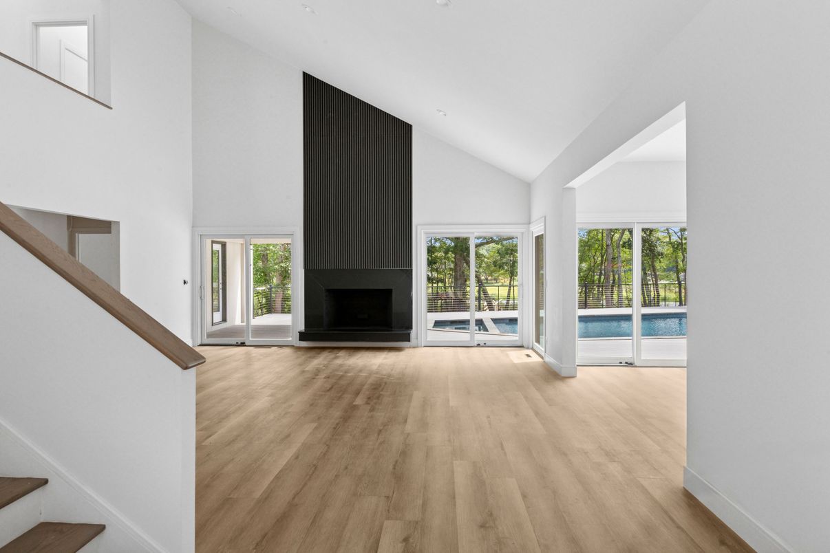 Empty room, Fireplace, Interior, Wood Texture Flooring