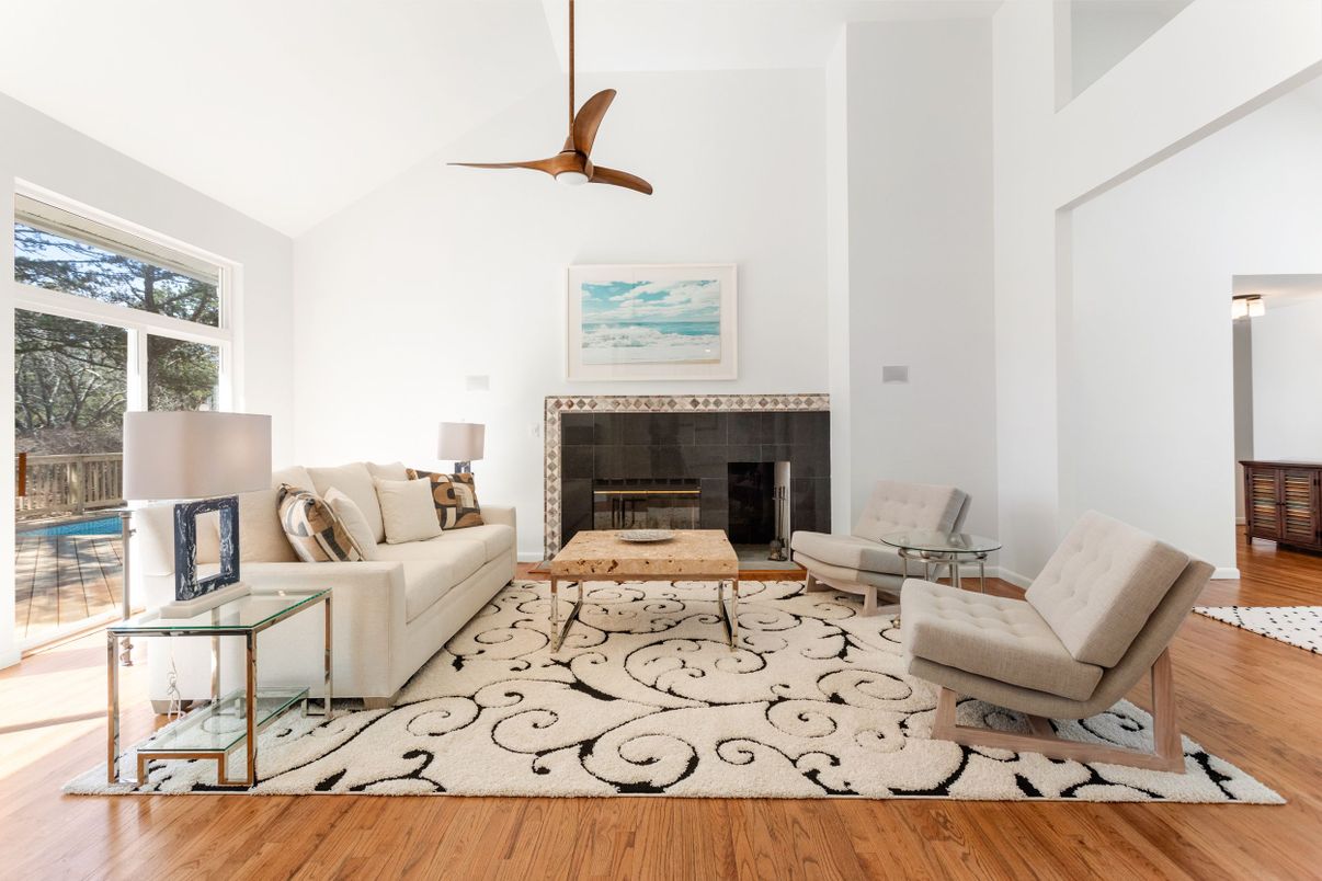 Fireplace, Interior, Living room, Wood Texture Flooring