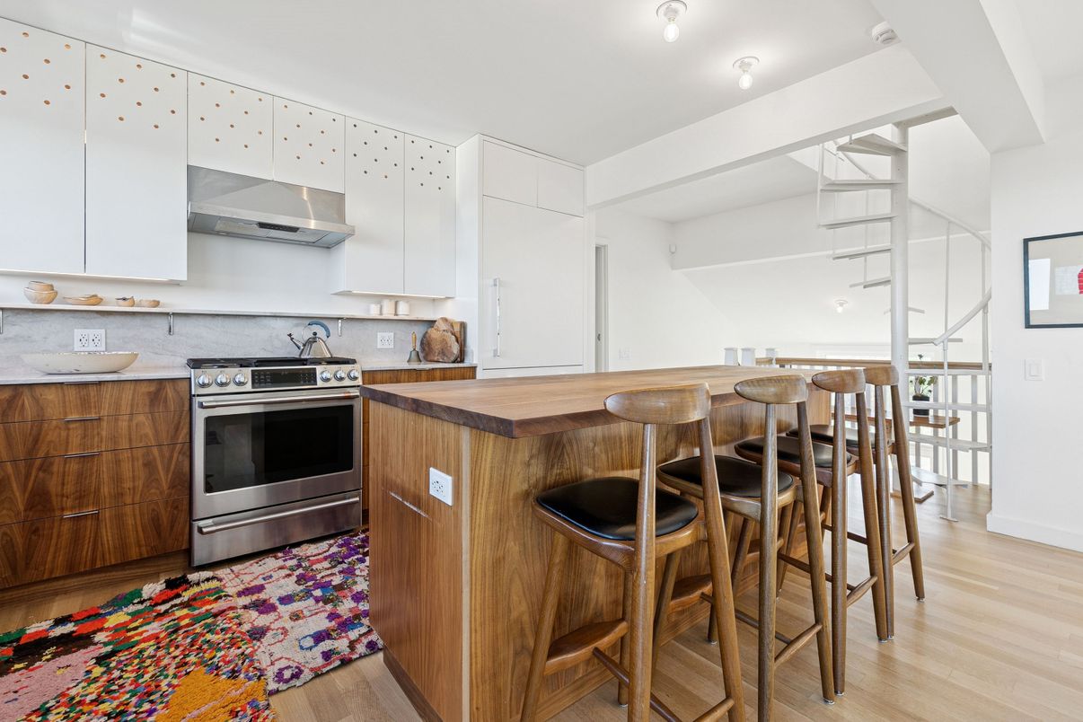 Interior, Kitchen, Stainless Steel Appliances, Wood Texture Flooring