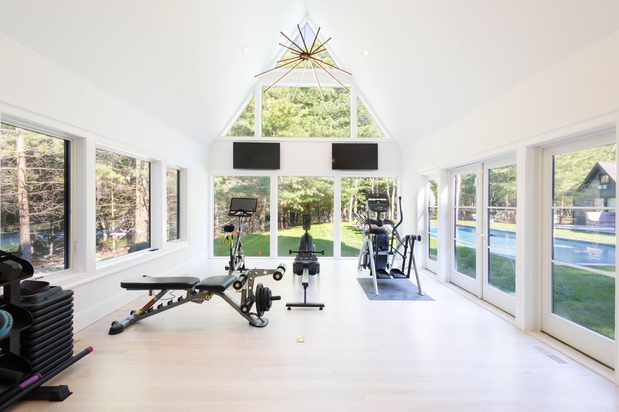 Fitness Equipment, Interior, Wood Texture Flooring