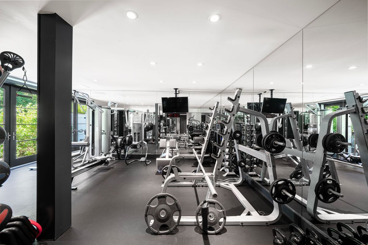 Fitness Equipment, Gym, Interior, Recessed Lighting