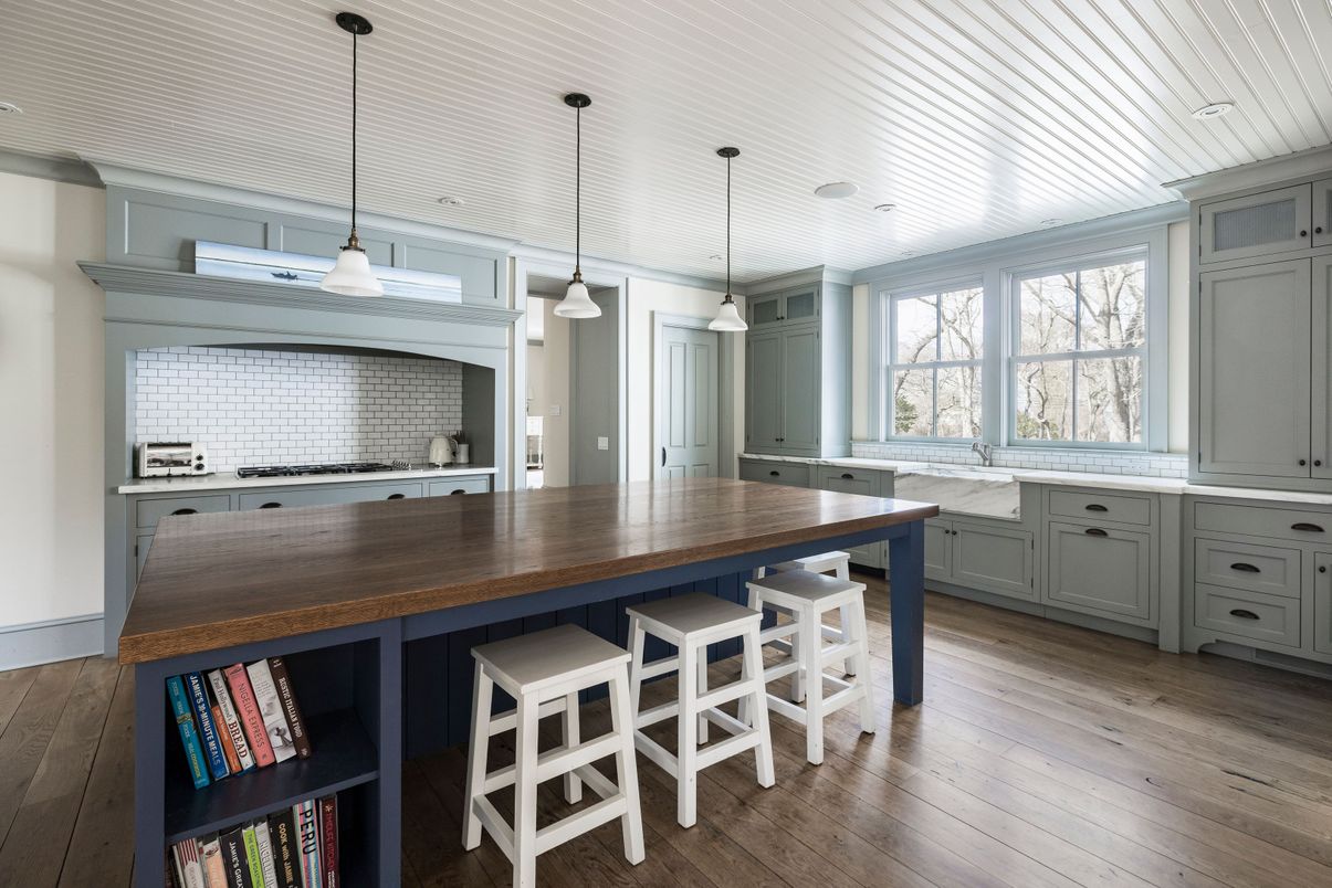 Interior, Kitchen, Pendant Lights, Wood Texture Flooring