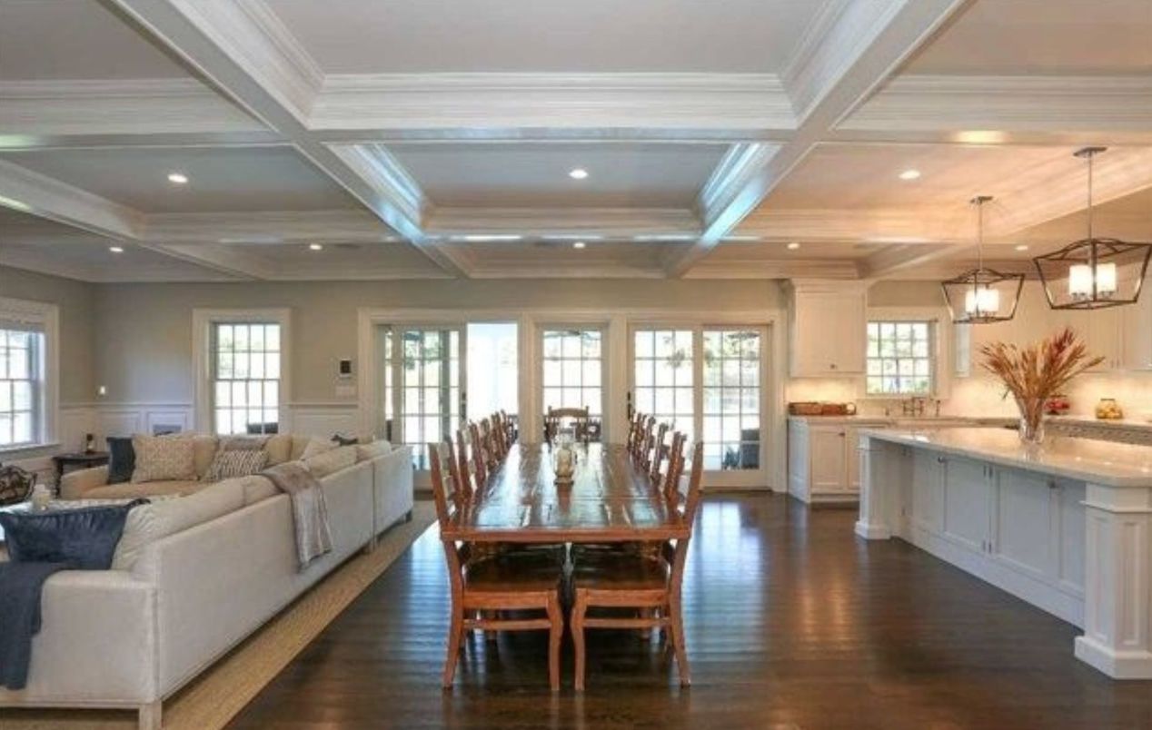 Dining room, Interior, Kitchen, Living room, Pendant Lights, Recessed Lighting, Wood Texture Flooring