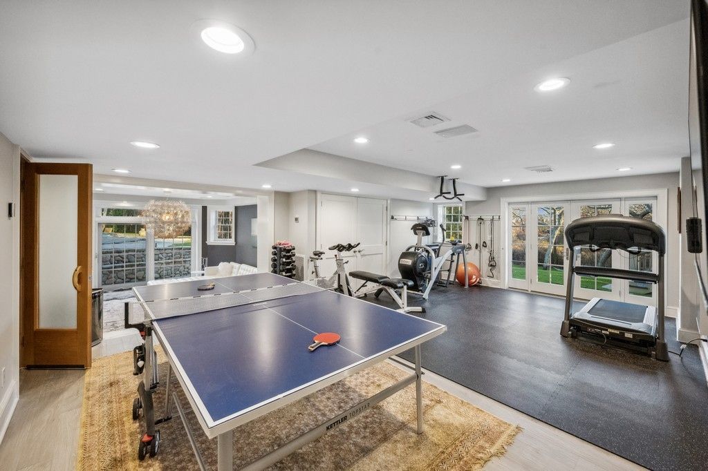 Fitness Equipment, Game Room, Interior, Recessed Lighting, Wood Texture Flooring
