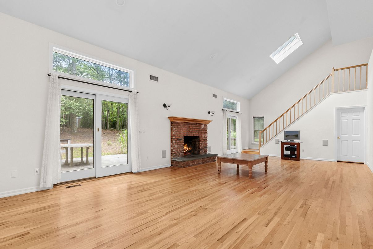 Fireplace, Interior, Wood Texture Flooring