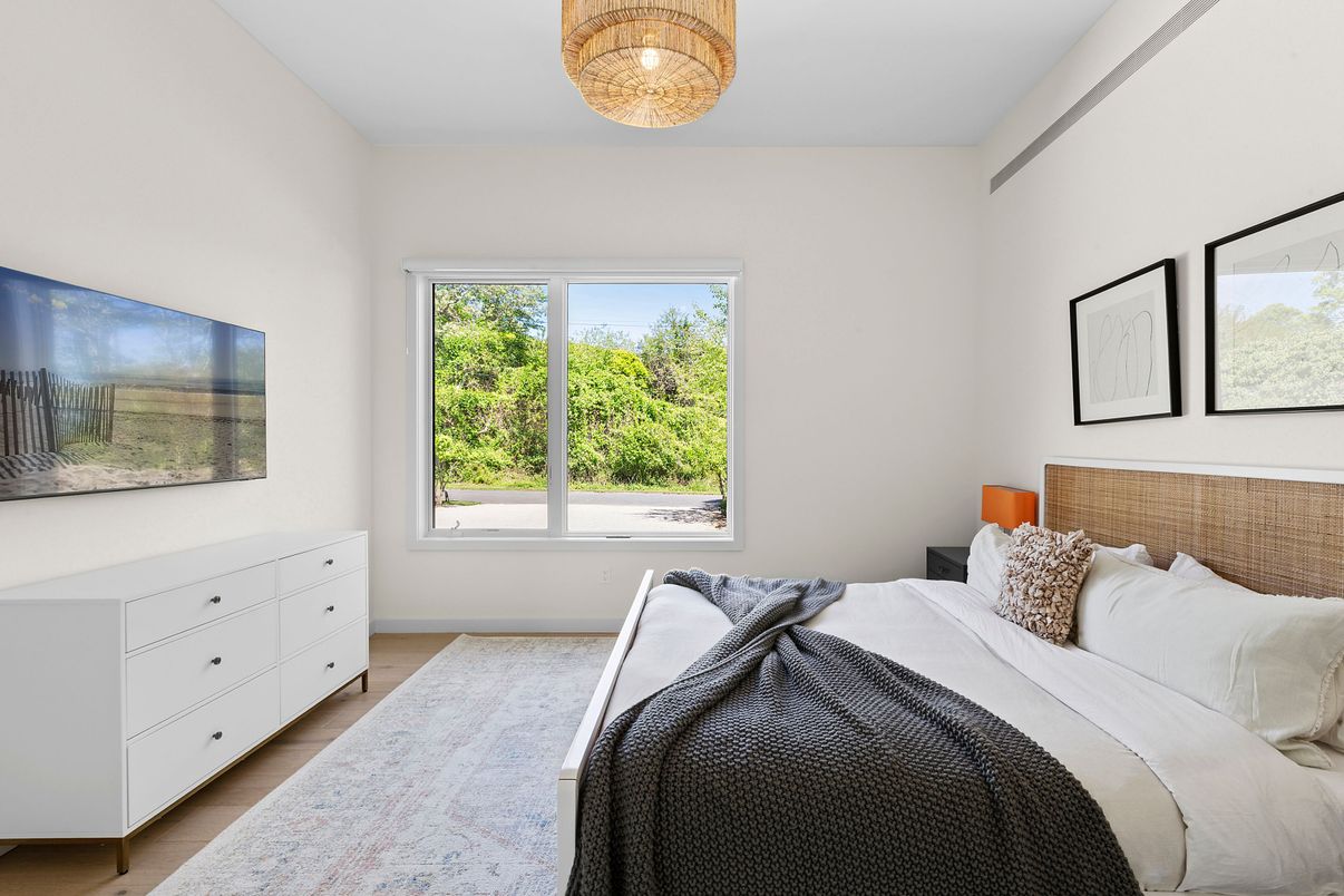 Bedroom, Chandelier, Interior, Wood Texture Flooring