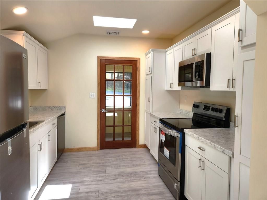 Interior, Kitchen, Recessed Lighting, Wood Texture Flooring